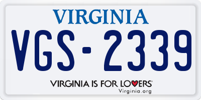 VA license plate VGS2339