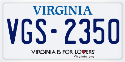 VA license plate VGS2350