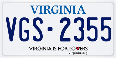 VA license plate VGS2355