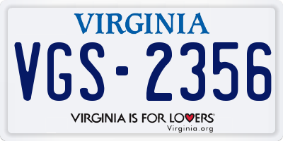 VA license plate VGS2356