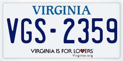 VA license plate VGS2359