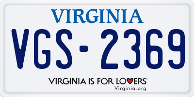 VA license plate VGS2369