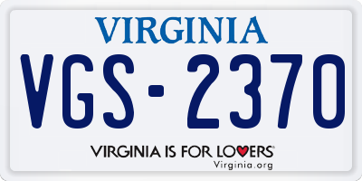 VA license plate VGS2370