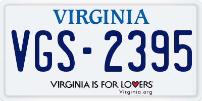 VA license plate VGS2395