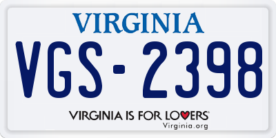 VA license plate VGS2398