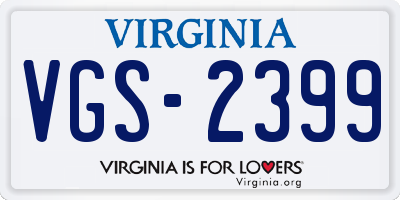 VA license plate VGS2399
