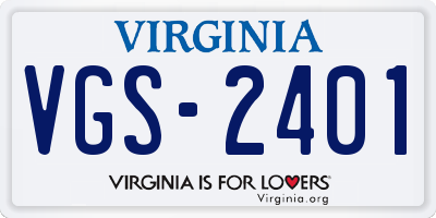 VA license plate VGS2401