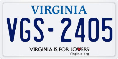 VA license plate VGS2405
