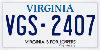 VA license plate VGS2407