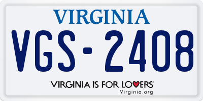 VA license plate VGS2408