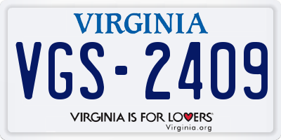 VA license plate VGS2409