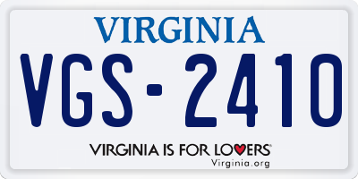 VA license plate VGS2410
