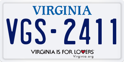 VA license plate VGS2411