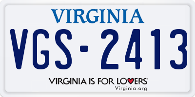 VA license plate VGS2413