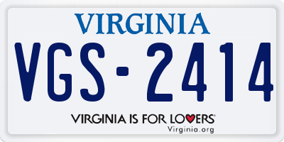 VA license plate VGS2414