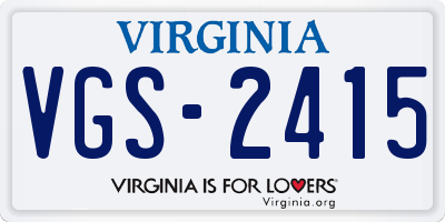 VA license plate VGS2415