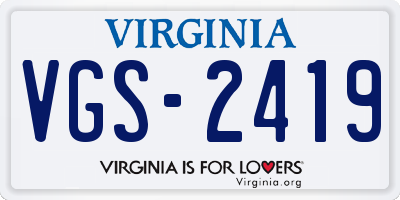 VA license plate VGS2419
