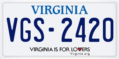 VA license plate VGS2420