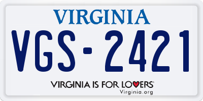 VA license plate VGS2421