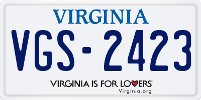 VA license plate VGS2423