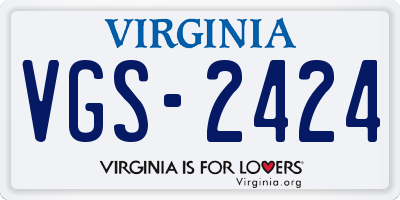 VA license plate VGS2424