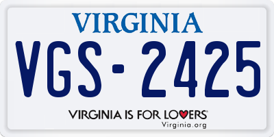 VA license plate VGS2425