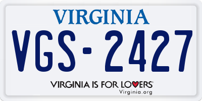 VA license plate VGS2427