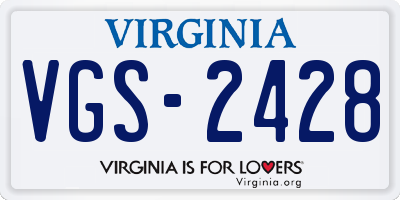 VA license plate VGS2428
