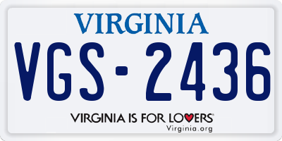 VA license plate VGS2436