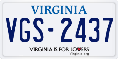 VA license plate VGS2437