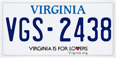 VA license plate VGS2438