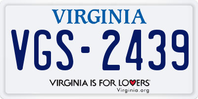 VA license plate VGS2439