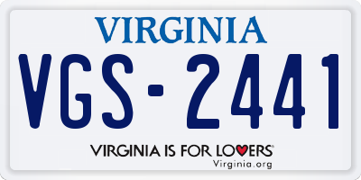 VA license plate VGS2441