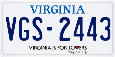 VA license plate VGS2443