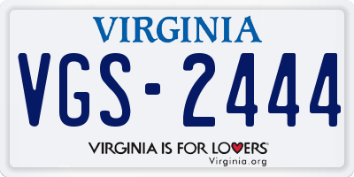 VA license plate VGS2444