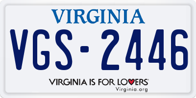 VA license plate VGS2446