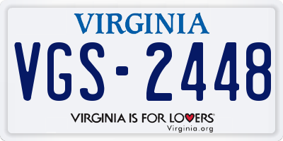 VA license plate VGS2448