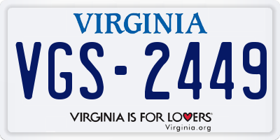 VA license plate VGS2449