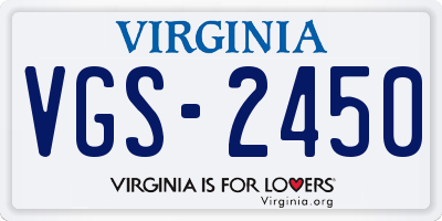 VA license plate VGS2450