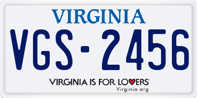 VA license plate VGS2456