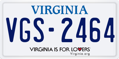 VA license plate VGS2464