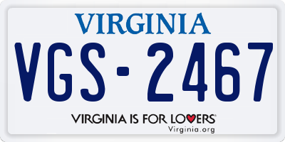 VA license plate VGS2467