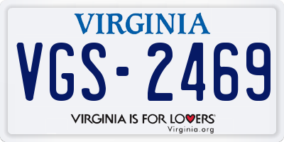 VA license plate VGS2469