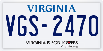 VA license plate VGS2470