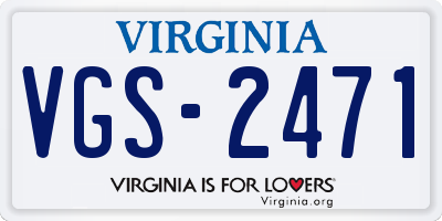 VA license plate VGS2471