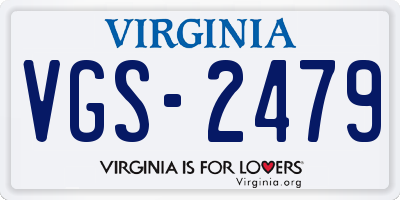 VA license plate VGS2479