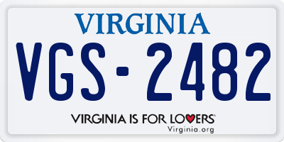 VA license plate VGS2482