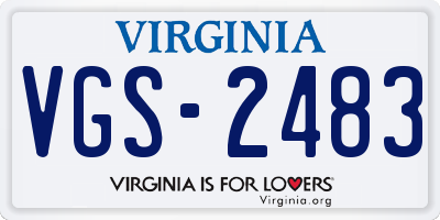 VA license plate VGS2483