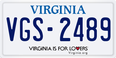 VA license plate VGS2489