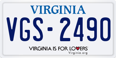 VA license plate VGS2490